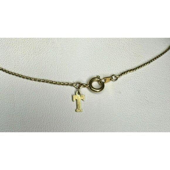 Trifari Gold Tone & Black Acrylic Pac Man Interlocking Circle 18” Necklace! 105 - Picture 5 of 8